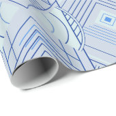 Art Deco Geometric Uplift - Bright Pastel Blue Cadeaupapier (Rol Hoek)