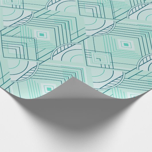 Art Deco Geometric Uplift - Bright Pastel Mint Cadeaupapier (Hoek)