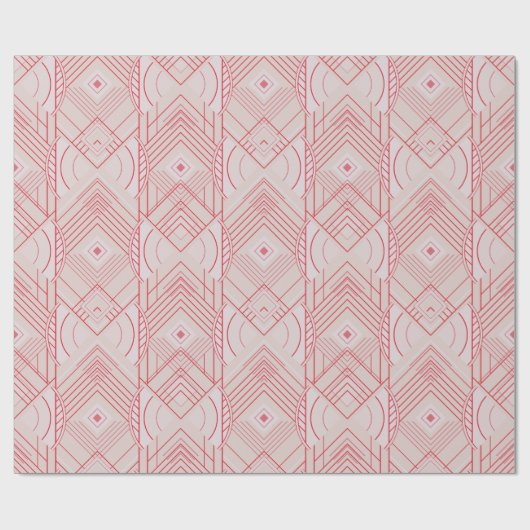 Art Deco Geometric Uplift - Bright Pastel Pink Cadeaupapier (Vlak)
