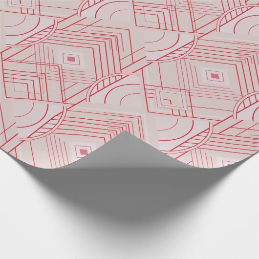 Art Deco Geometric Uplift - Bright Pastel Pink Cadeaupapier (Hoek)