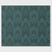 Art Deco Geometric Uplift - Dark Teal Glow Cadeaupapier (Vlak)