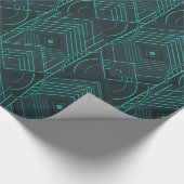 Art Deco Geometric Uplift - Dark Teal Glow Cadeaupapier (Hoek)