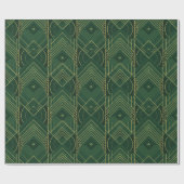 Art Deco Geometric Uplift - Deep Green Cadeaupapier (Vlak)