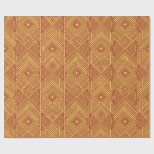 Art Deco Geometric Uplift - Golden Sunset Cadeaupapier (Vlak)