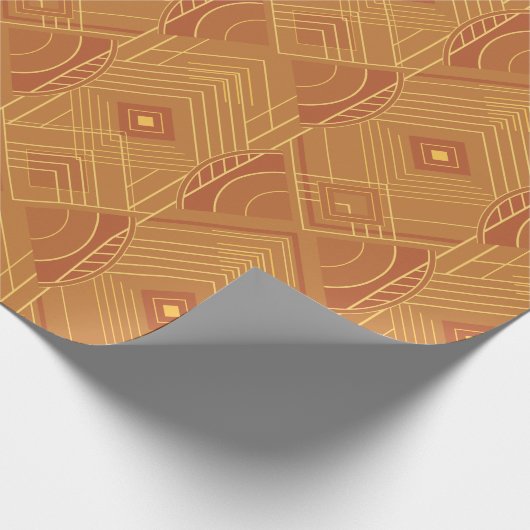 Art Deco Geometric Uplift - Golden Sunset Cadeaupapier (Hoek)