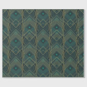 Art Deco Geometric Uplift - Turquoise Teal Cadeaupapier (Vlak)