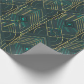 Art Deco Geometric Uplift - Turquoise Teal Cadeaupapier (Hoek)