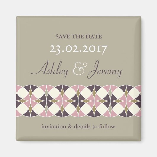 Art Deco Geometric Wedding Save the Date Magnet (Voorkant)