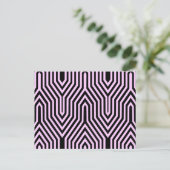 Art Deco Geometric - zwart en roze Briefkaart (Staand voorkant)