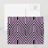 Art Deco Geometric - zwart en roze Briefkaart (Voorkant / Achterkant)