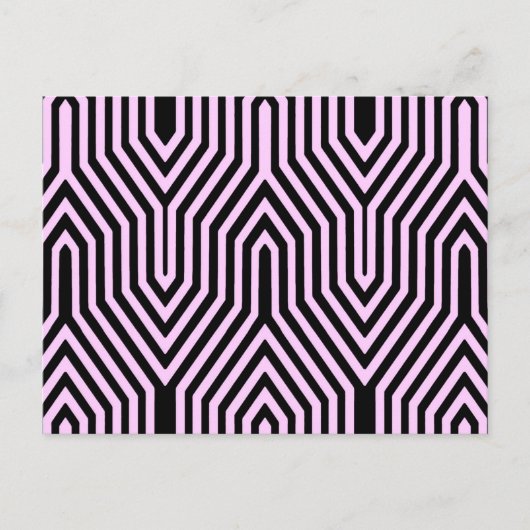 Art Deco Geometric - zwart en roze Briefkaart (Voorkant)