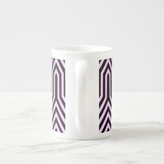 Art Deco Geometric - zwart en roze Porselein Kop (Achterkant)