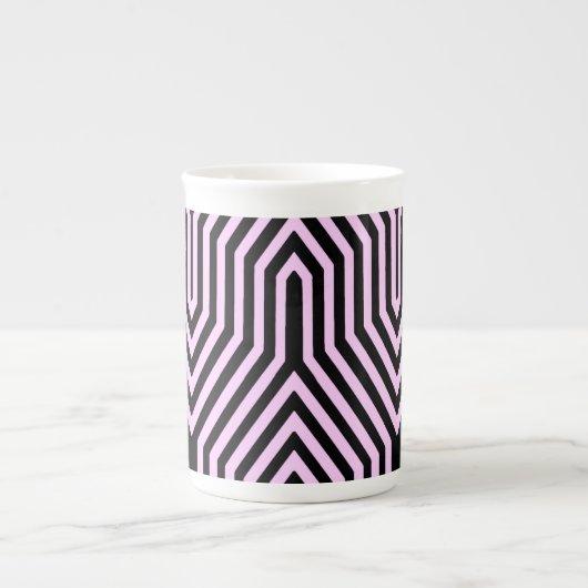 Art Deco Geometric - zwart en roze Porselein Kop (Voorkant)