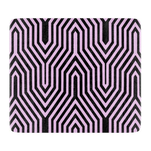 Art Deco Geometric - zwart en roze Snijplank (Voorkant)