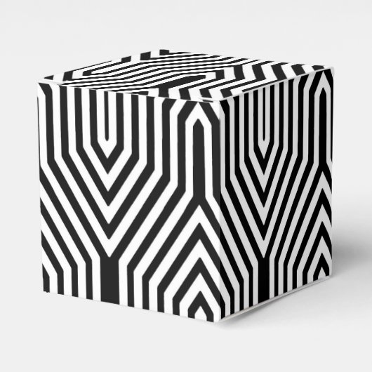 Art Deco Geometric - zwart-wit Bedankdoosjes (Voorkant Zijde)