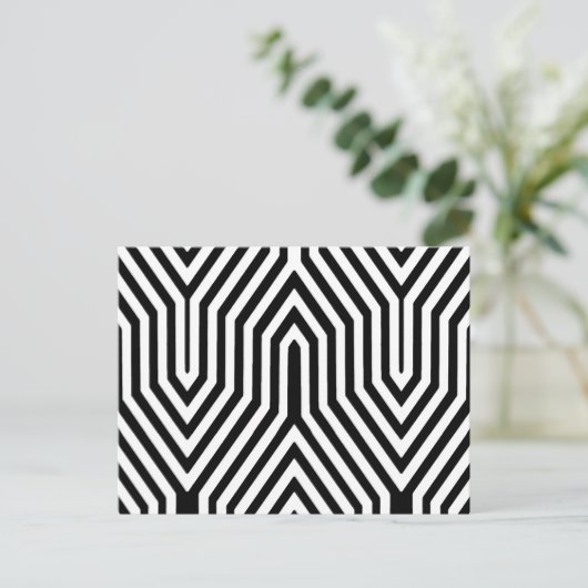 Art Deco Geometric - zwart-wit Briefkaart (Staand voorkant)