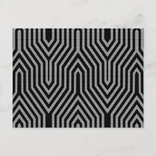 Art Deco Geometric - zwart-wit Briefkaart