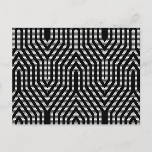 Art Deco Geometric - zwart-wit Briefkaart (Voorkant)