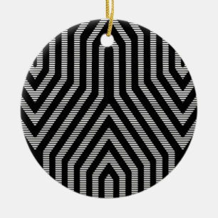 Art Deco Geometric - zwart-wit Keramisch Ornament