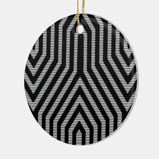 Art Deco Geometric - zwart-wit Keramisch Ornament (Links)