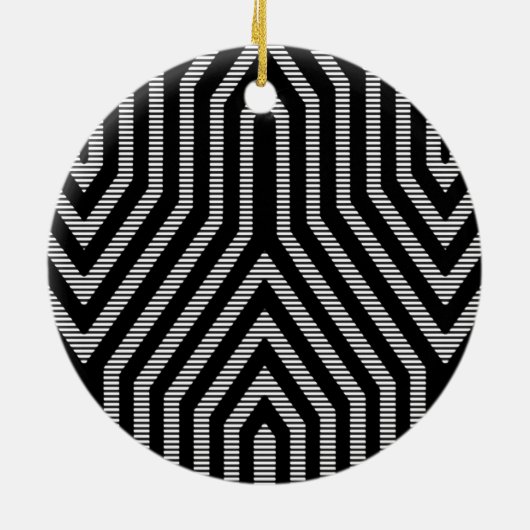 Art Deco Geometric - zwart-wit Keramisch Ornament (Achterkant)