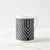 Art Deco Geometric - zwart-wit Porselein Kop (Voorkant rechts)