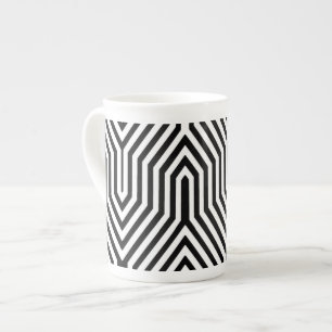Art Deco Geometric - zwart-wit Porselein Kop