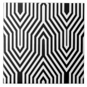 Art Deco Geometric - zwart-wit Tegeltje (Voorkant)