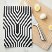 Art Deco Geometric - zwart-wit Theedoek (Quarter Fold)