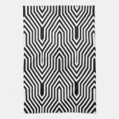 Art Deco Geometric - zwart-wit Theedoek (Verticaal)
