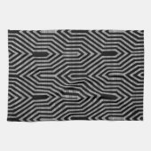 Art Deco Geometric - zwart-wit Theedoek (Horizontaal)