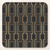 Art Deco Geometrics Black en Gold Kartonnen Onderzetters (Voorkant)