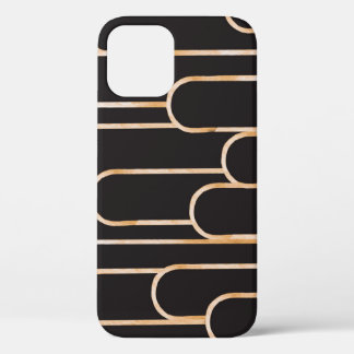 Art Deco Geometrie: Gouden Waterverf Behang Case-Mate iPhone Case