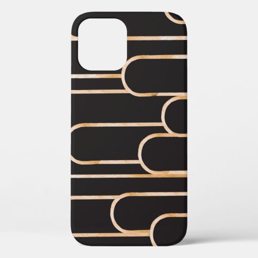 Art Deco Geometrie: Gouden Waterverf Behang Case-Mate iPhone Case (Achterkant)