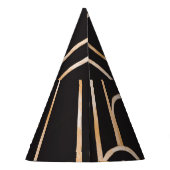 Art Deco Geometrie: Gouden Waterverf Behang Feesthoedjes (Achterkant)