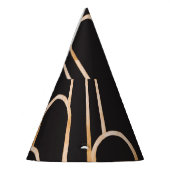 Art Deco Geometrie: Gouden Waterverf Behang Feesthoedjes (Links)