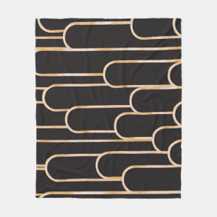 Art Deco Geometrie: Gouden Waterverf Behang Fleece Deken