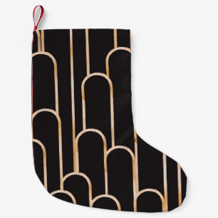 Art Deco Geometrie: Gouden Waterverf Behang Kleine Kerstsok