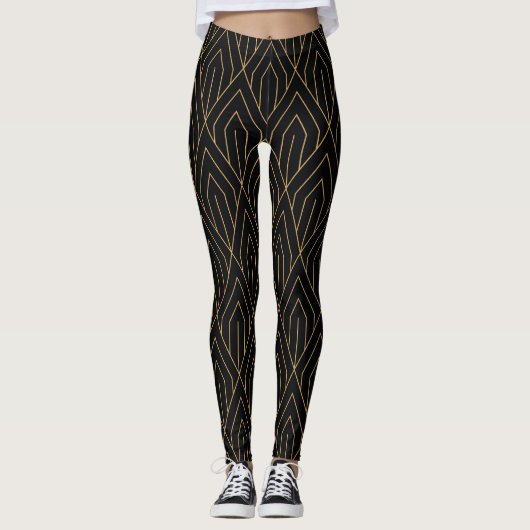 Art Deco: geometrisch behang. Leggings (Voorkant)