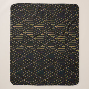 Art Deco: geometrisch behang. Sherpa Deken
