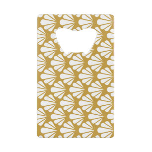 Art Deco, geometrisch bloemennaadloos patroon. Creditkaart Flessenopener
