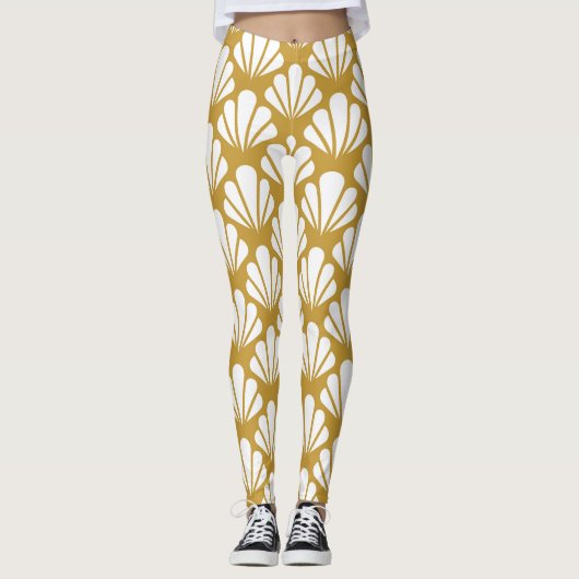 Art Deco, geometrisch bloemennaadloos patroon. Leggings (Voorkant)