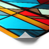 Art Deco geometrisch glas-in-lood patroon Poster (Hoek)