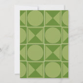 Art Deco geometrisch groen Opslaan de datum bruilo Kaart (Achterkant)