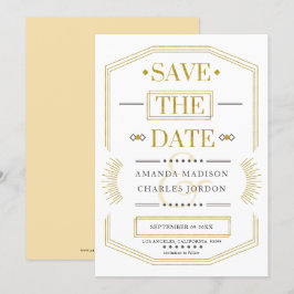 Art-deco geometrisch kader voor save the date kaart