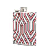 Art Deco geometrisch - koraal, grijs en wit Heupfles (Links)