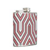 Art Deco geometrisch - koraal, grijs en wit Heupfles (Rechts)