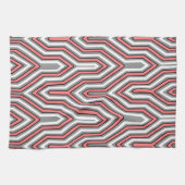 Art Deco geometrisch - koraal, grijs en wit Theedoek (Horizontaal)