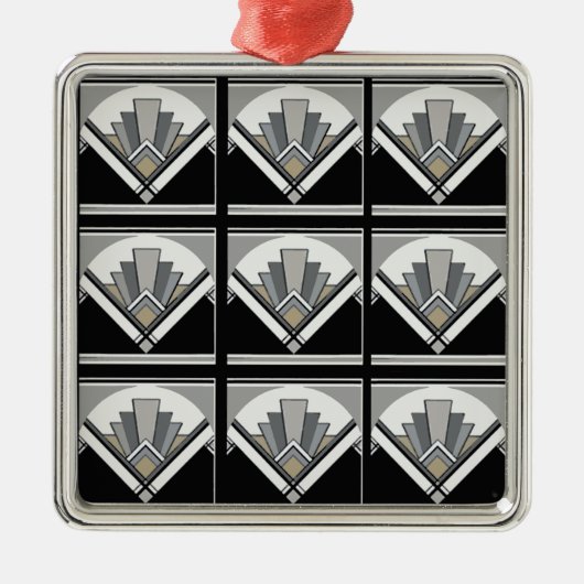 Art Deco geometrisch Metalen Ornament (Voorkant)