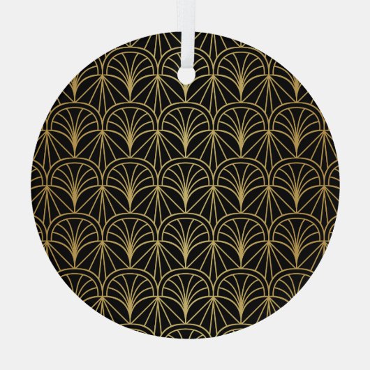 Art Deco geometrisch minimalistisch patroon Glas Ornament (Achterkant)